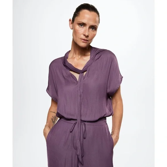 MANGO Satin Top - Picture 1 of 7